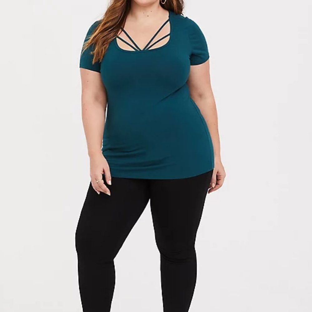 Torrid Teal Strappy Foxy top Size 2 WORN ONCE